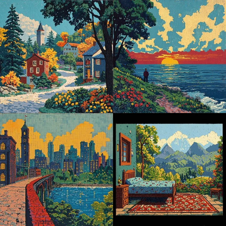 Textured Retro Serenity - Midjourney style sref code