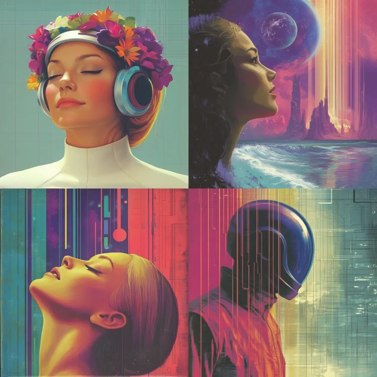 Vivid Cosmic Cyber Spectrum - Midjourney style sref code