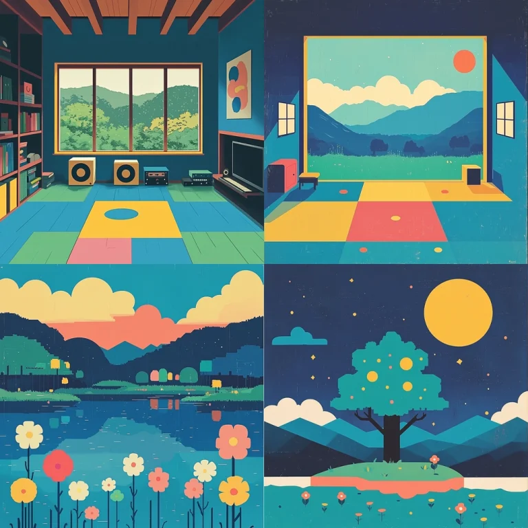 Vivid Geometric Landscape - Midjourney style sref code