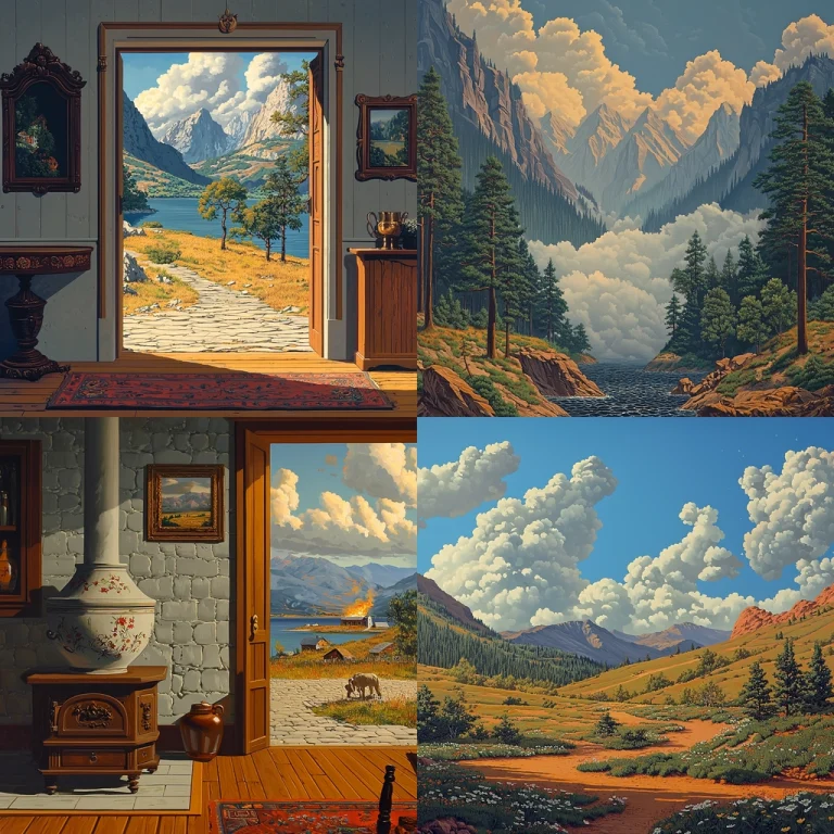 Scenic Realism with Warm Hues - Midjourney style sref code