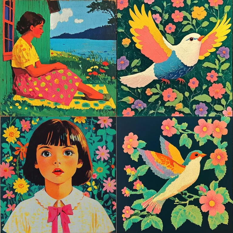 Colorful Textured Illustrations - Midjourney style sref code