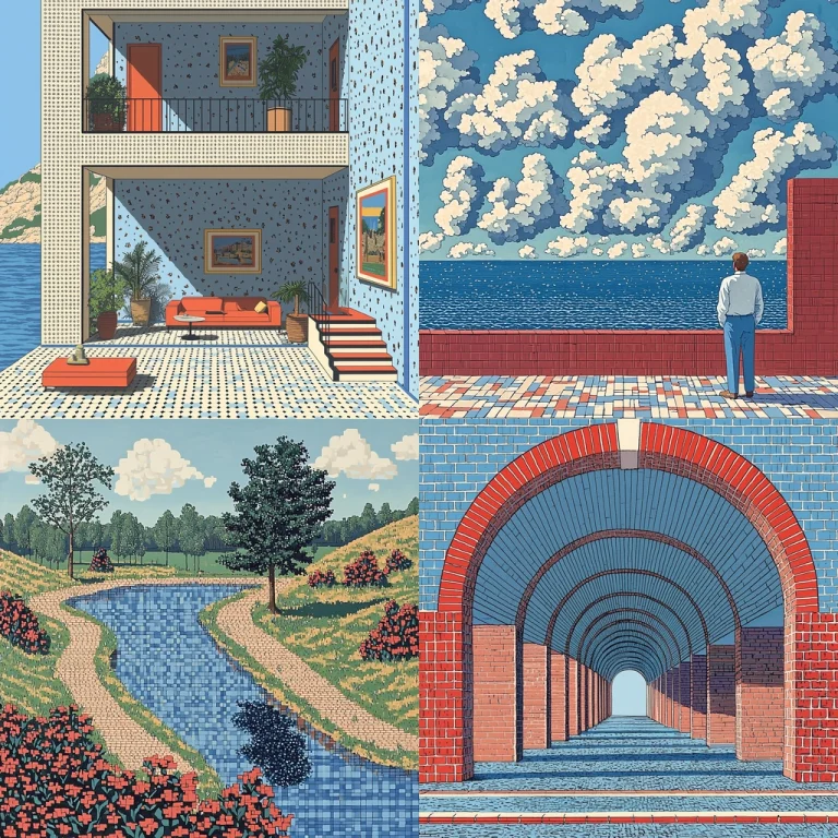 Geometric Brightness with Textured Surfaces - Midjourney style sref code