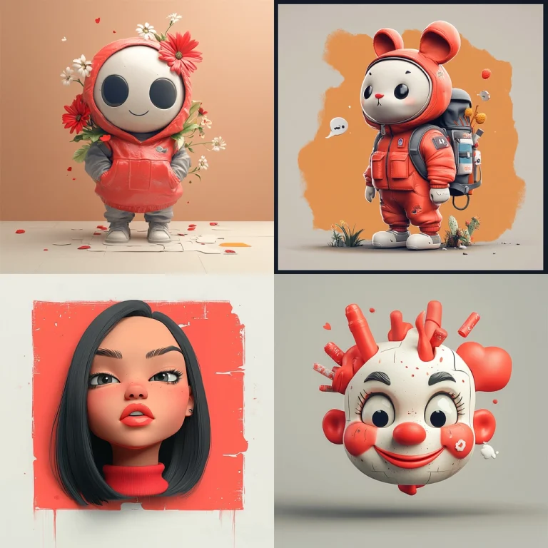 Playful Cartoon Textured Characters - Midjourney style sref code