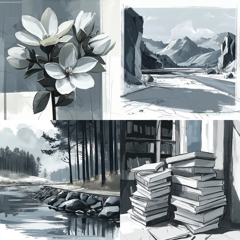 Monochrome Landscape Expressionism - Midjourney style sref code