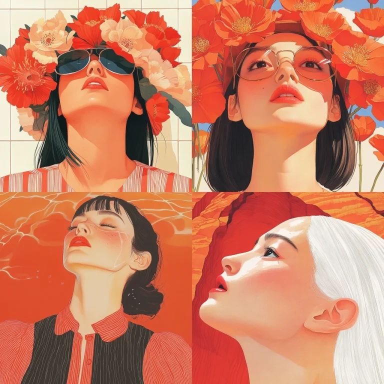 Vibrant Warm Floral Composition - Midjourney style sref code