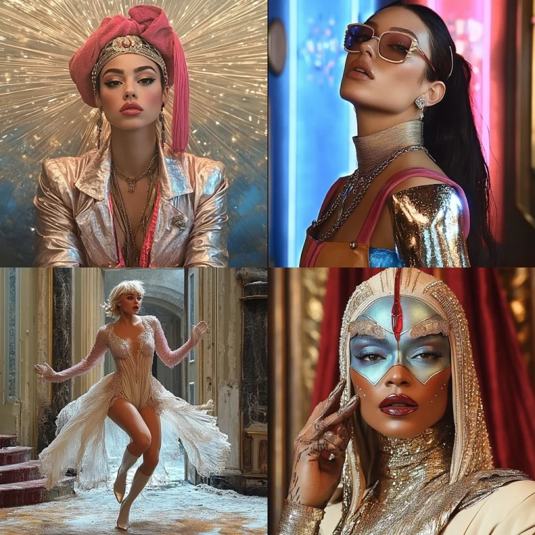 Metallic Glare with Jewel Tones - Midjourney style sref code