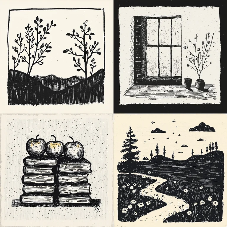 Black and White Ink Sketch - Midjourney style sref code