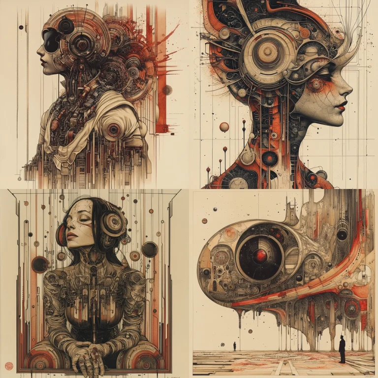 Mechanical Abstract Precision - Midjourney style sref code