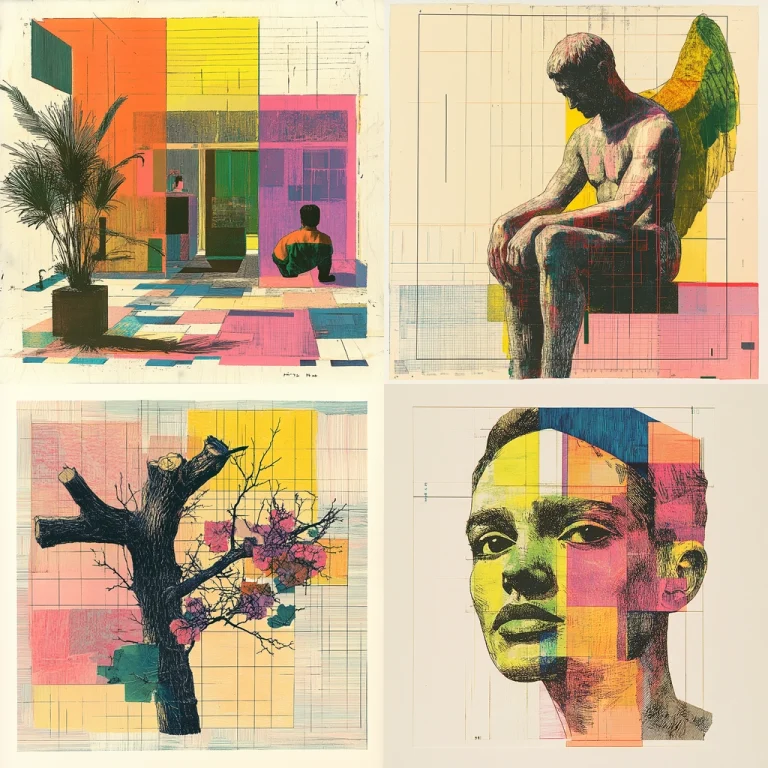 Color Block Grid Formation - Midjourney style sref code