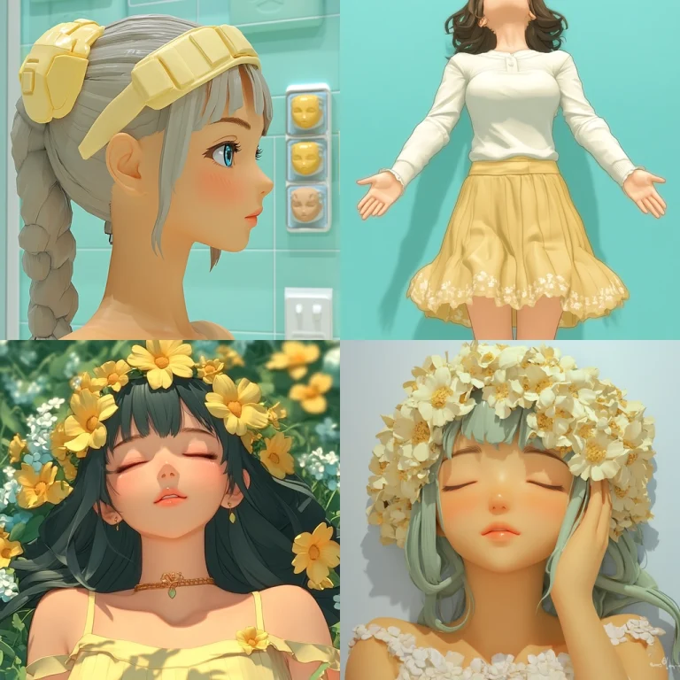 Soft Yellow Illustration Art - Midjourney style sref code