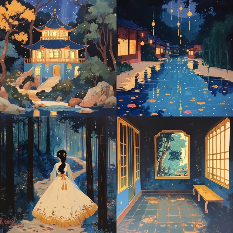 Illuminated Nighttime Scenes - Midjourney style sref code