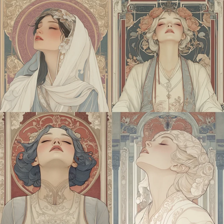 Muted Deco Symmetry - Midjourney style sref code