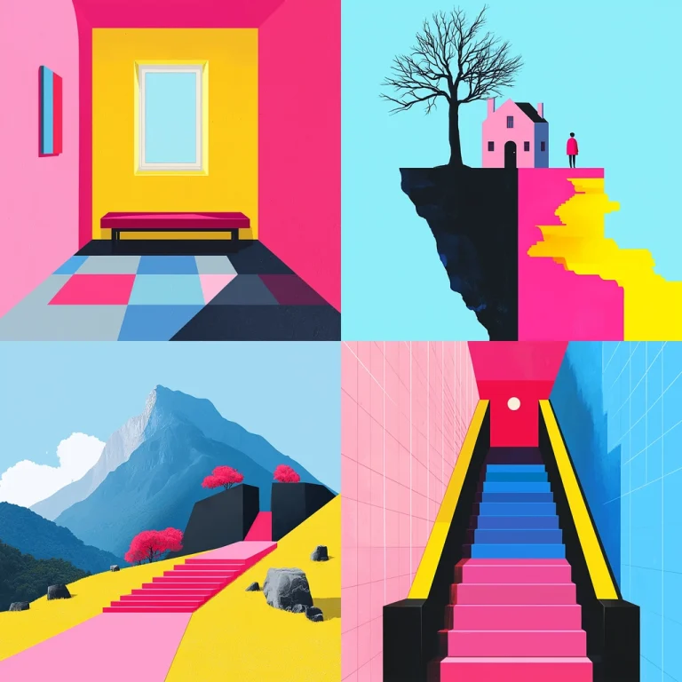 Vibrant Geometric Illusions - Midjourney style sref code