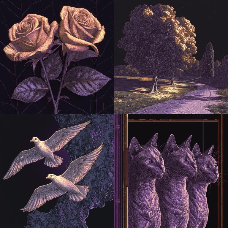 Violet Shadows with Texture Emphasis - Midjourney style sref code