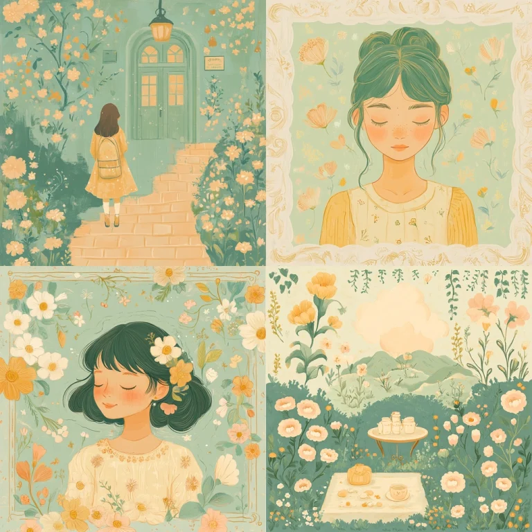 Pastel Floral Illustration - Midjourney style sref code