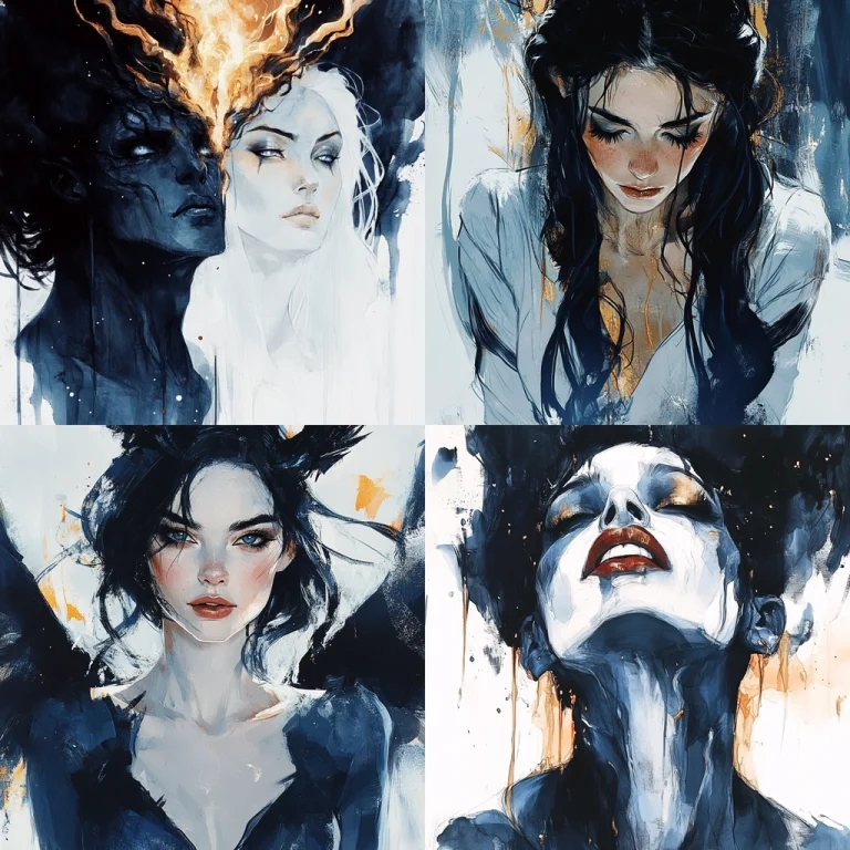 Expressive Contrast with Fluid Texture - Midjourney style sref code