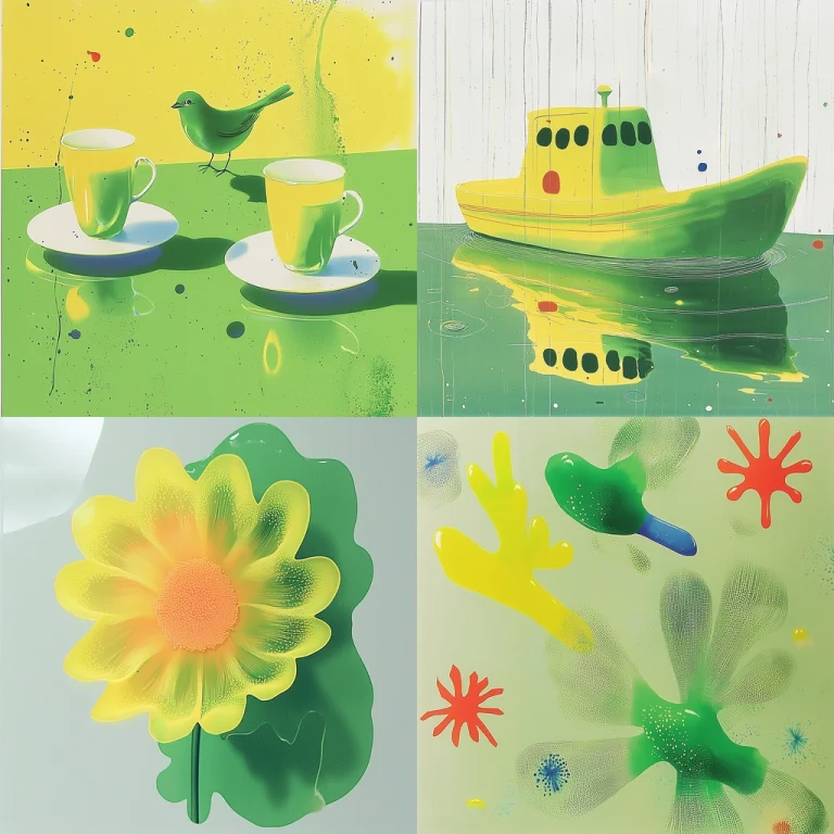 Vivid Green Reflective Pop - Midjourney style sref code