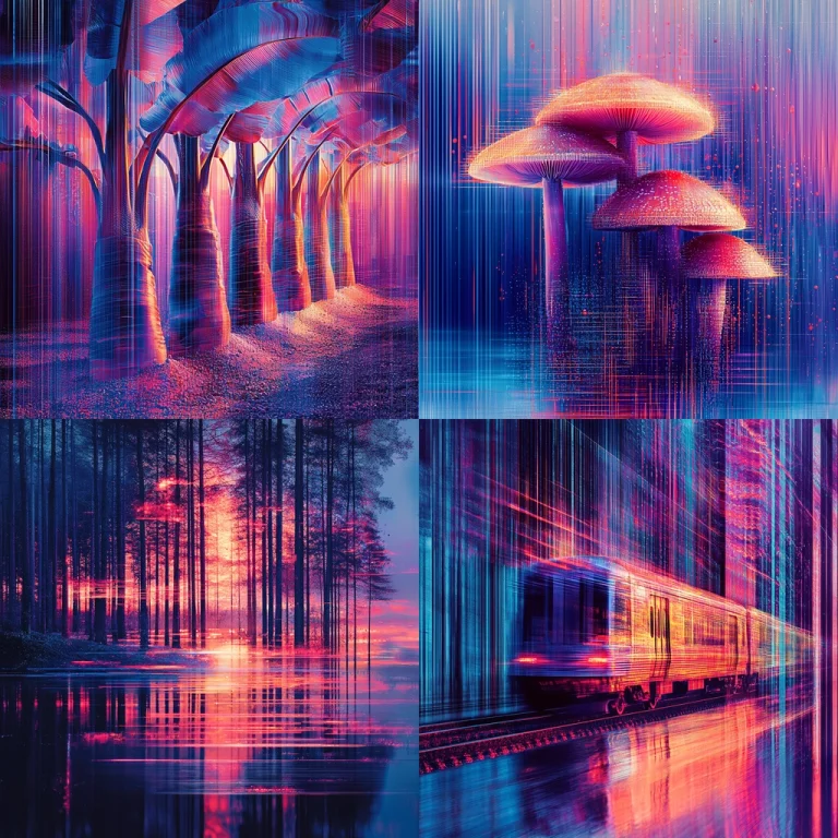 Luminescent Landscape Streaks - Midjourney style sref code