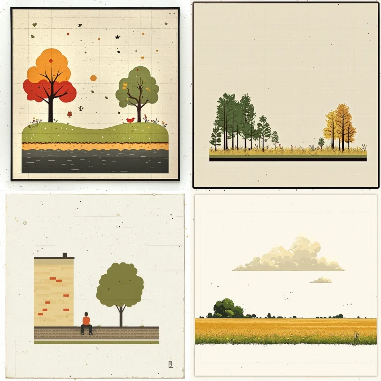 Flat Graphic Nature Scenes - Midjourney style sref code