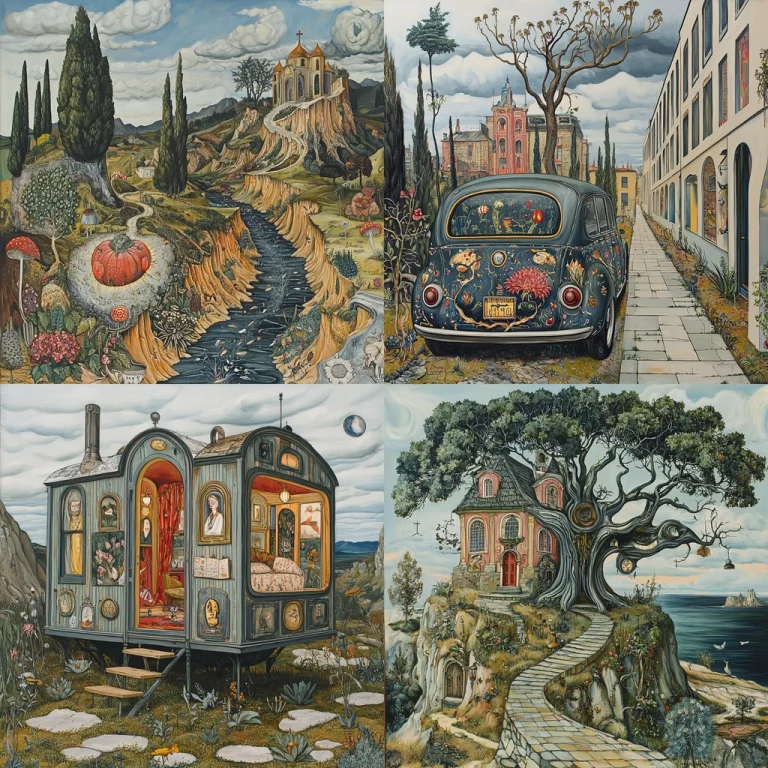 Textured Chromatic Surrealism - Midjourney style sref code