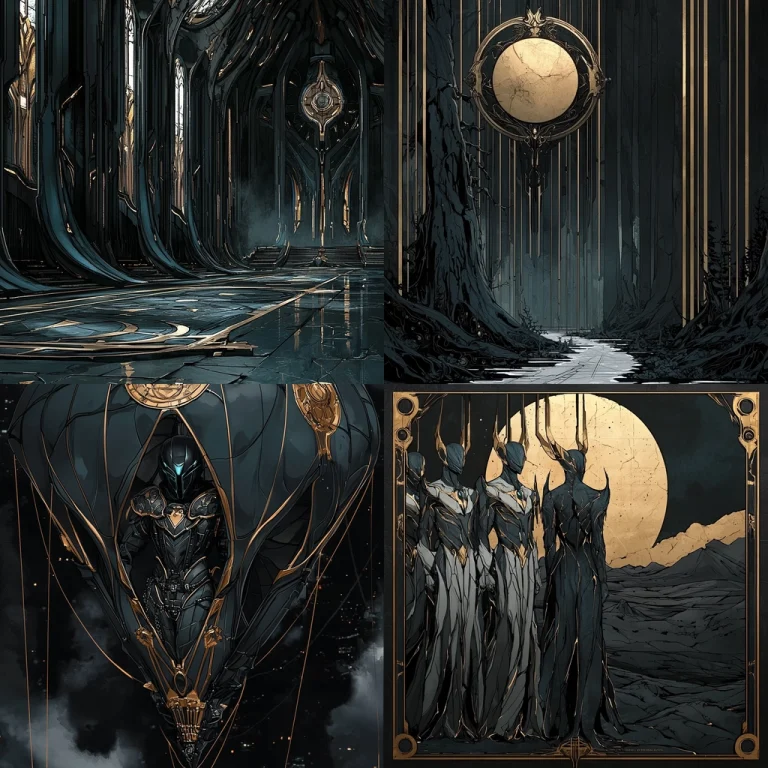 Dark Gold Intricate Details - Midjourney style sref code