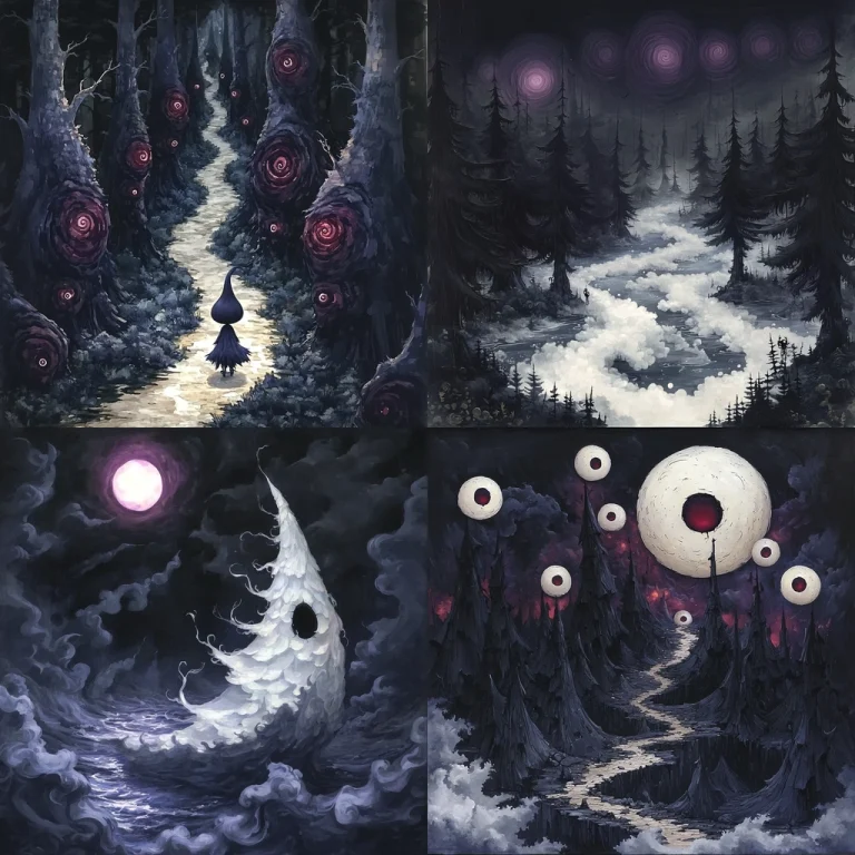 Dark Blue Surreal Forest - Midjourney style sref code