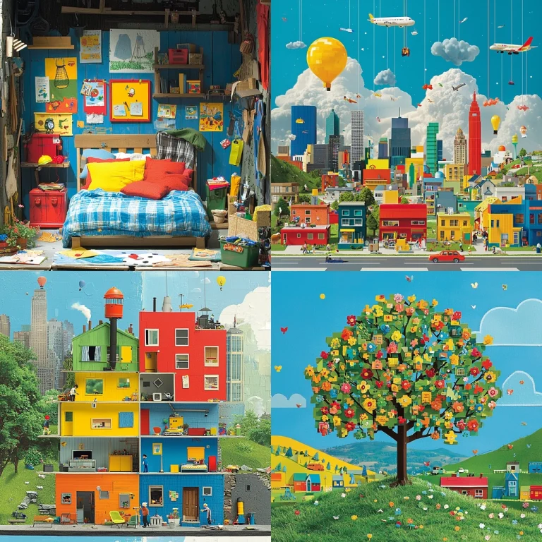 Vivid Architectural Color Blocks - Midjourney style sref code