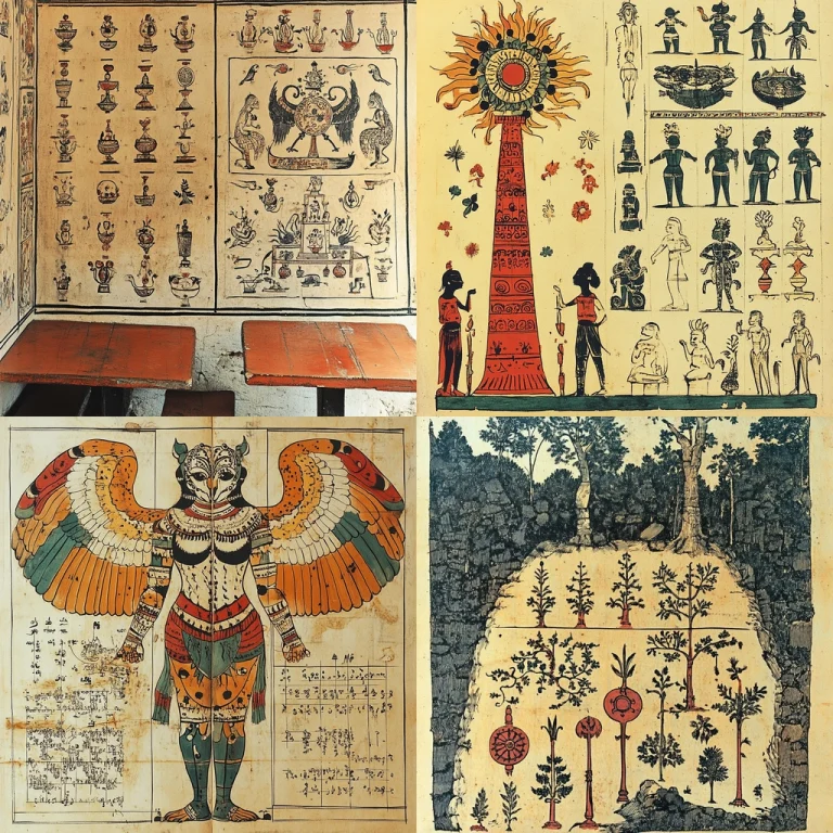 Earthy Deco Symbolic Illustrations - Midjourney style sref code