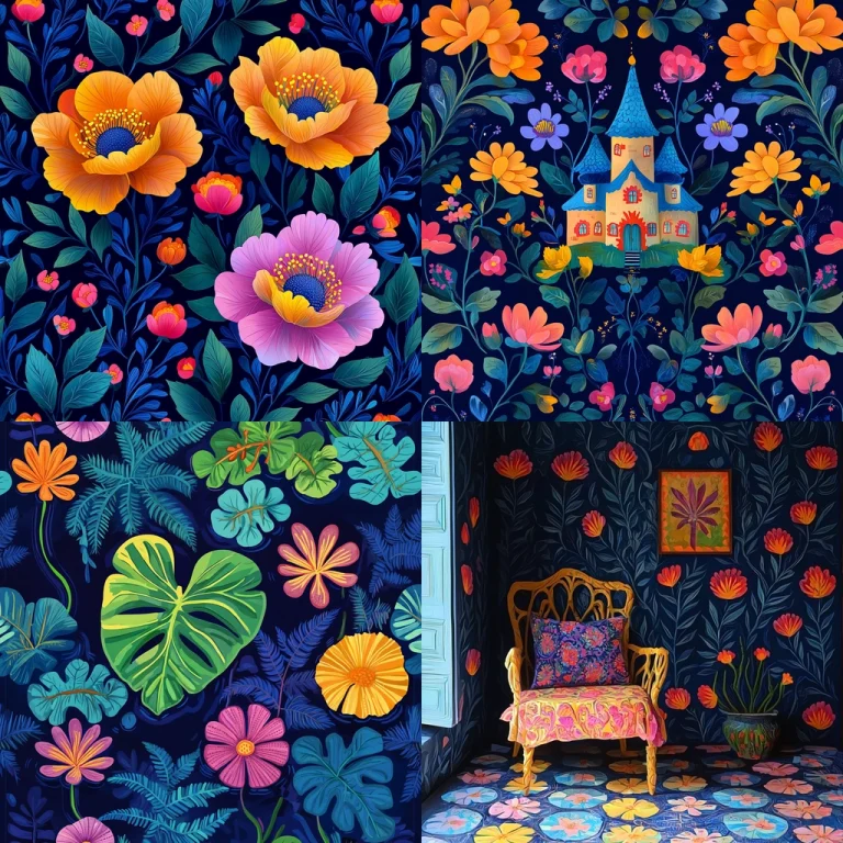 Vivid Botanical Patterns - Midjourney style sref code