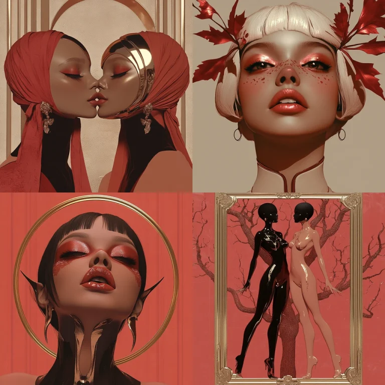 Gold and Red Contrast - Midjourney style sref code