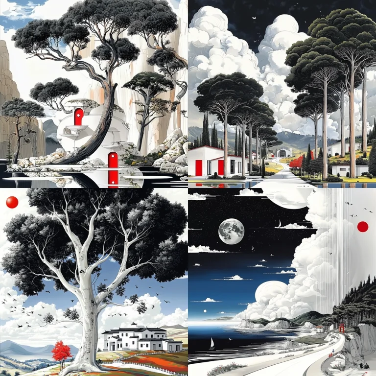 Monochrome with Red Accents - Midjourney style sref code