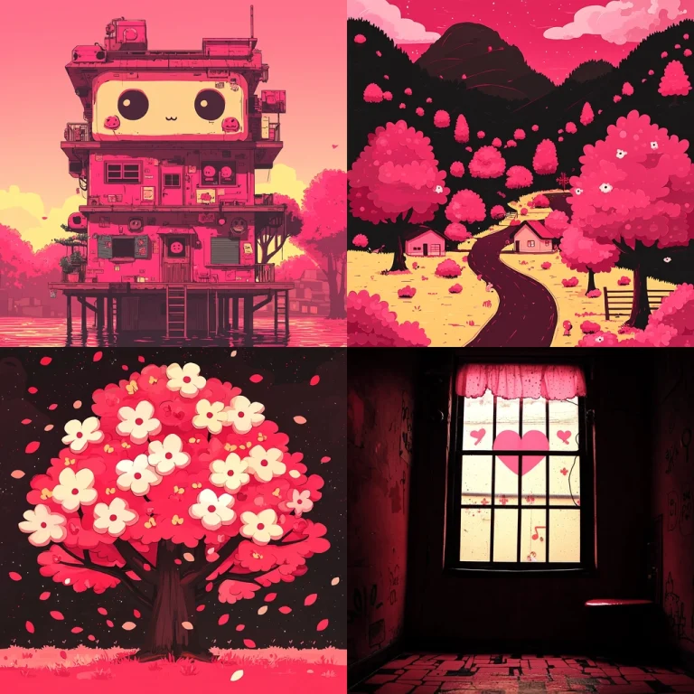 Wine Red Cute Expressions - Midjourney style sref code