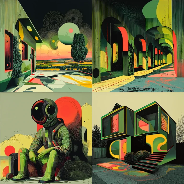 Retro Futurism Geometric Lighting - Midjourney style sref code