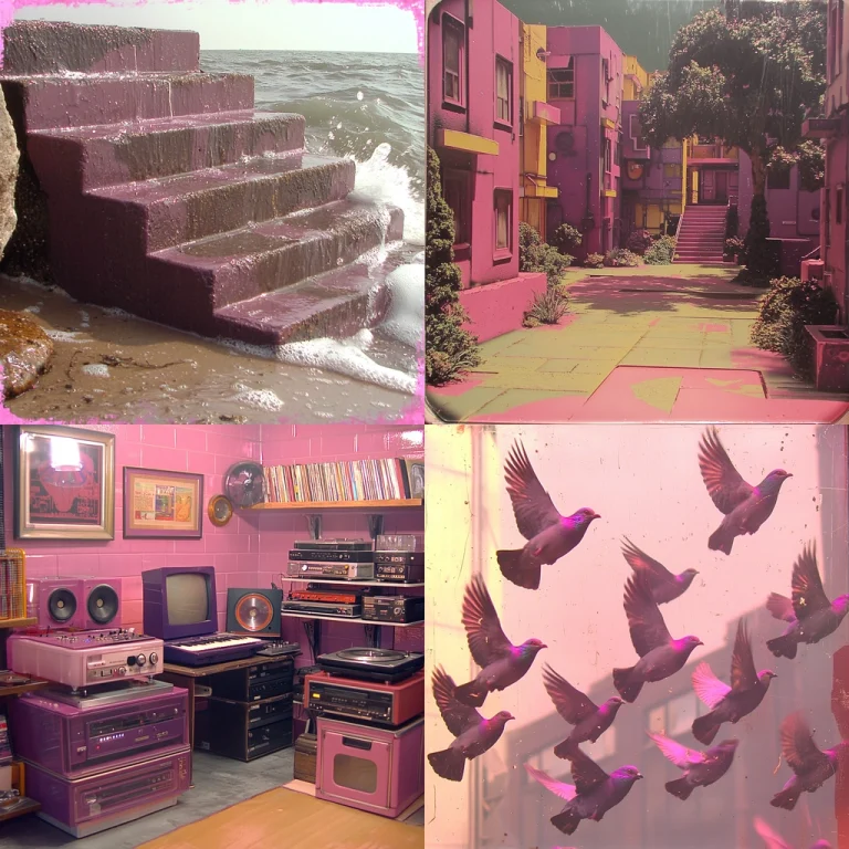 Magenta Urban Retro Visual - Midjourney style sref code
