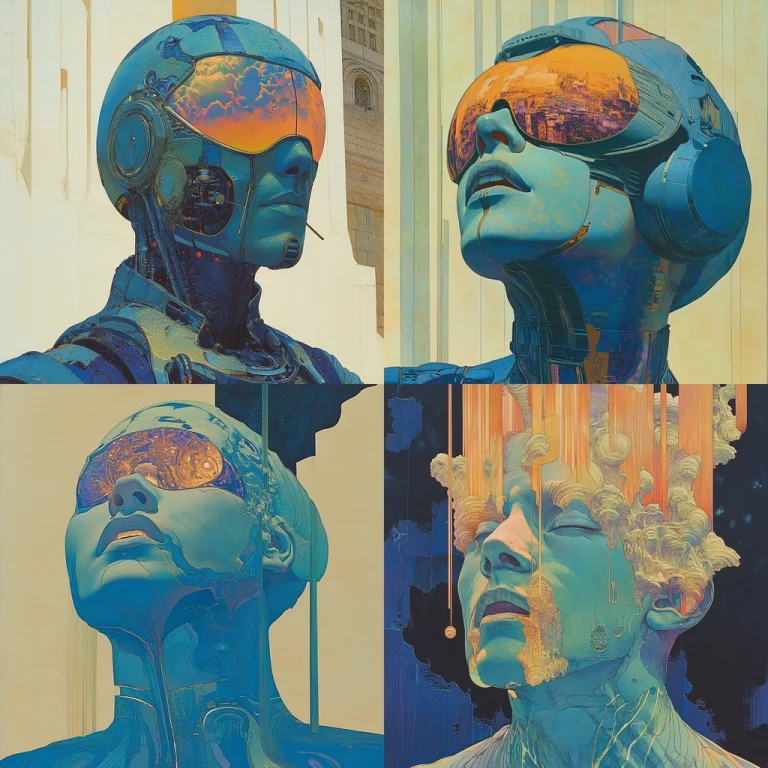 Blue-Cyan Futuristic Vision - Midjourney style sref code