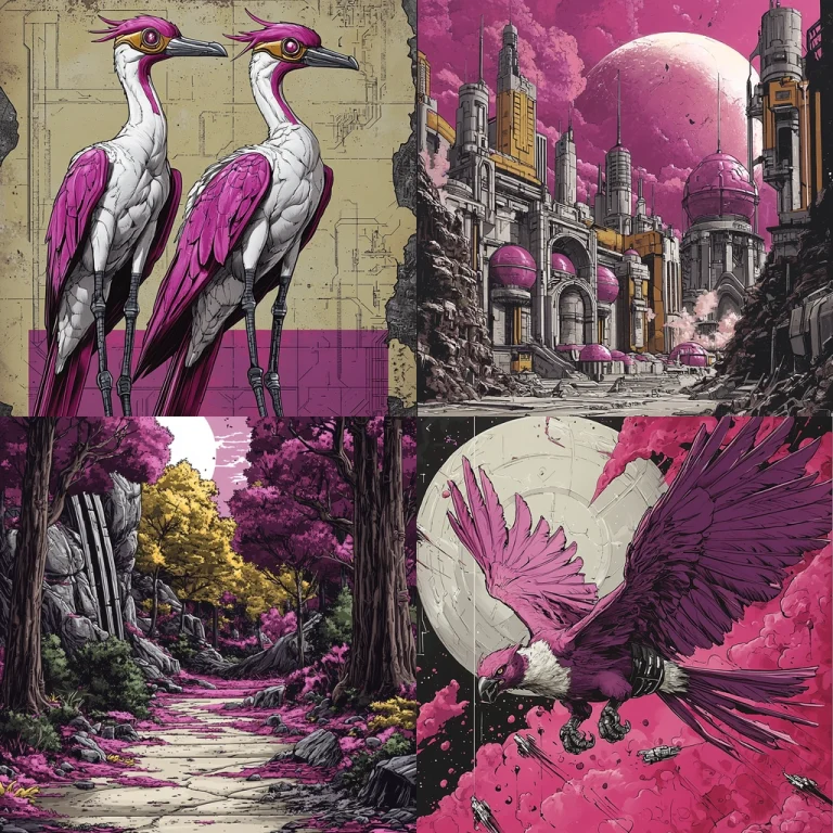 Vibrant Magenta Industrial - Midjourney style sref code