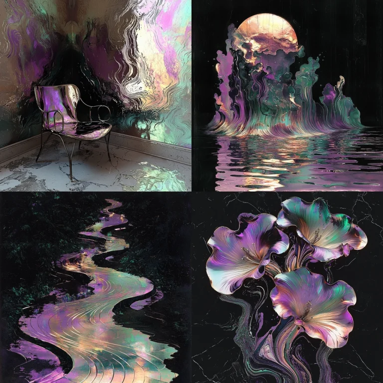 Iridescent Flowing Textures - Midjourney style sref code
