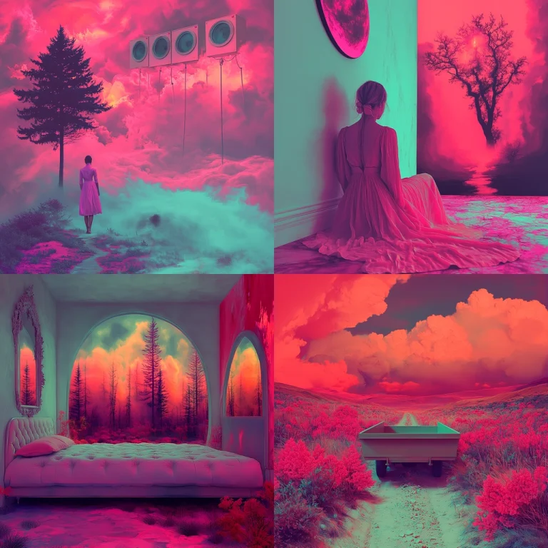 Vibrant Neon Landscape Dreamscape - Midjourney style sref code