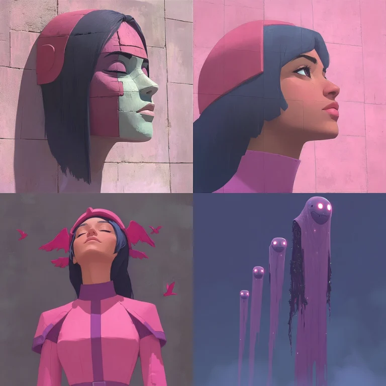 Pink Minimalist Surrealism - Midjourney style sref code