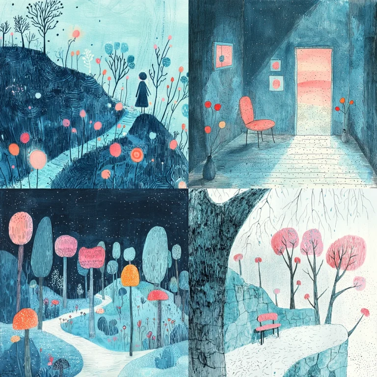 Cool Tone Landscape with Warm Accents - Midjourney style sref code