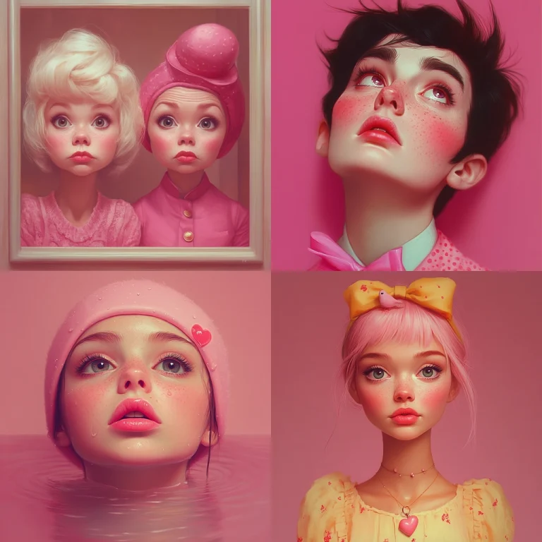 Playful Pink Textured Lighting - Midjourney style sref code