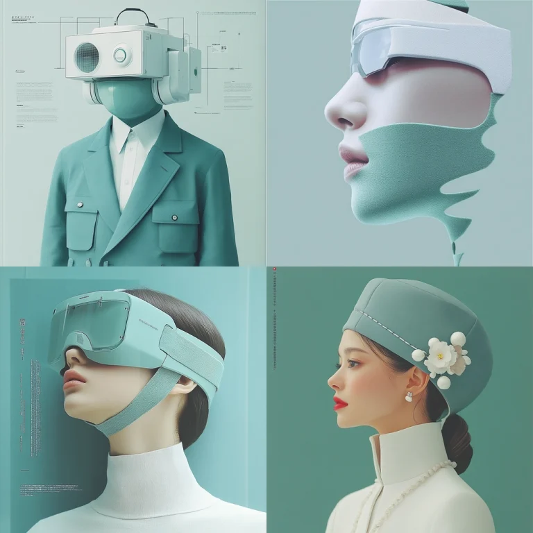 Monochrome Minimal Cyan - Midjourney style sref code