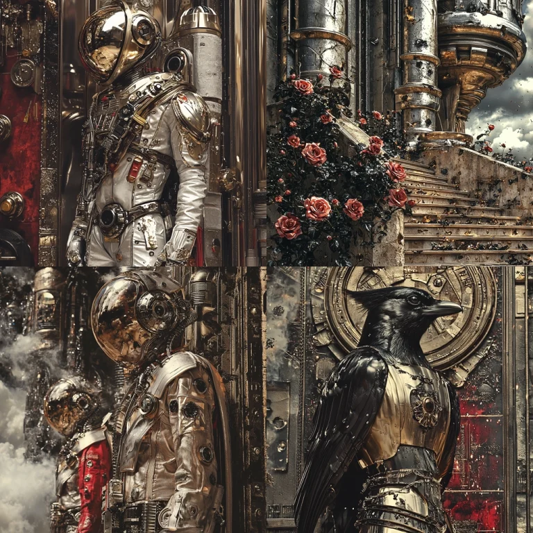 Metallic Floral Tech Fusion - Midjourney style sref code