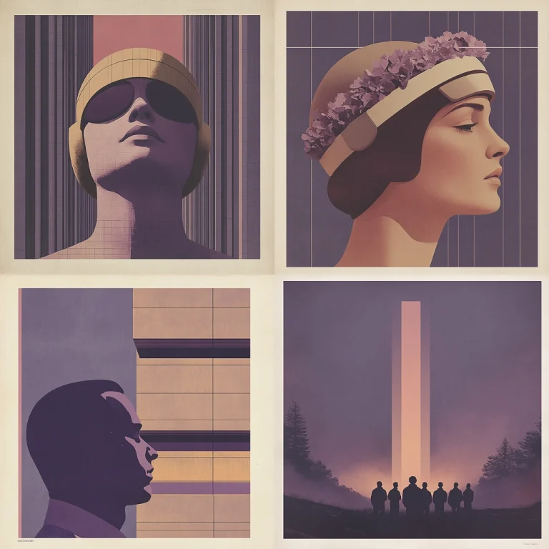 Modernist Lighting Grid Silhouette - Midjourney style sref code