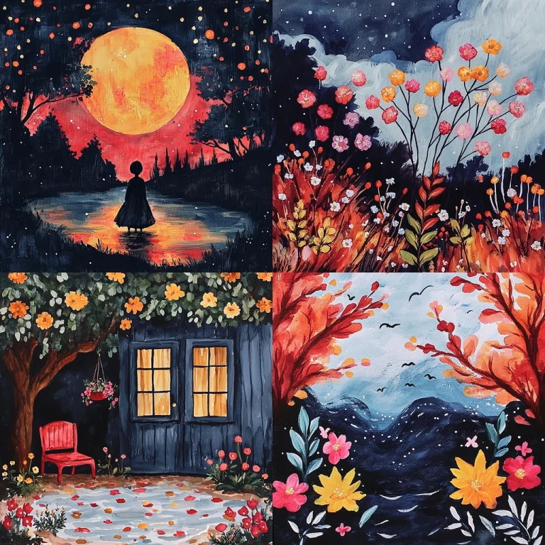 Textured Night Garden - Midjourney style sref code