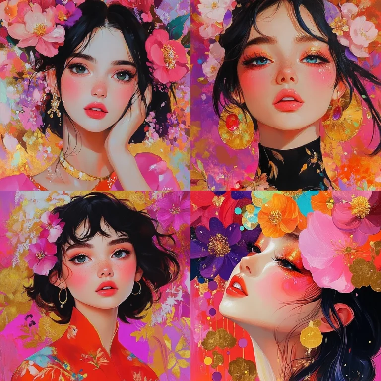 Vivid Floral Expression - Midjourney style sref code