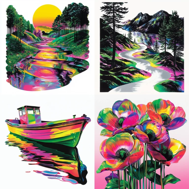 Vivid Neon Reflection - Midjourney style sref code