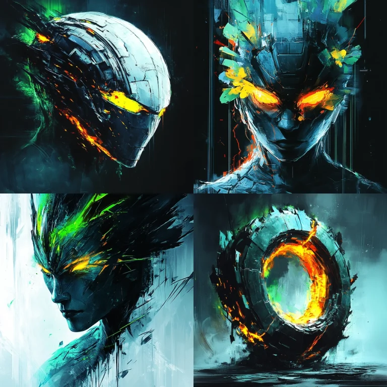 Neon Fire Digital Painting - Midjourney style sref code