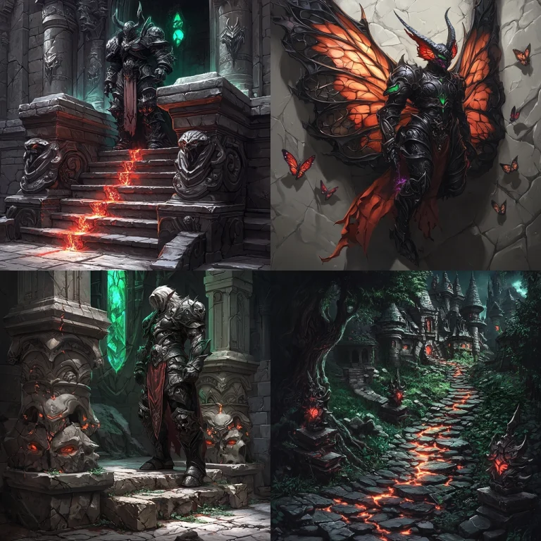 Vivid Contrast Gothic Fantasy - Midjourney style sref code