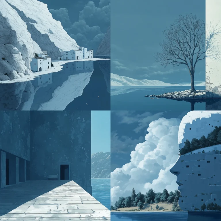 Cool Cyan Minimal Realism - Midjourney style sref code